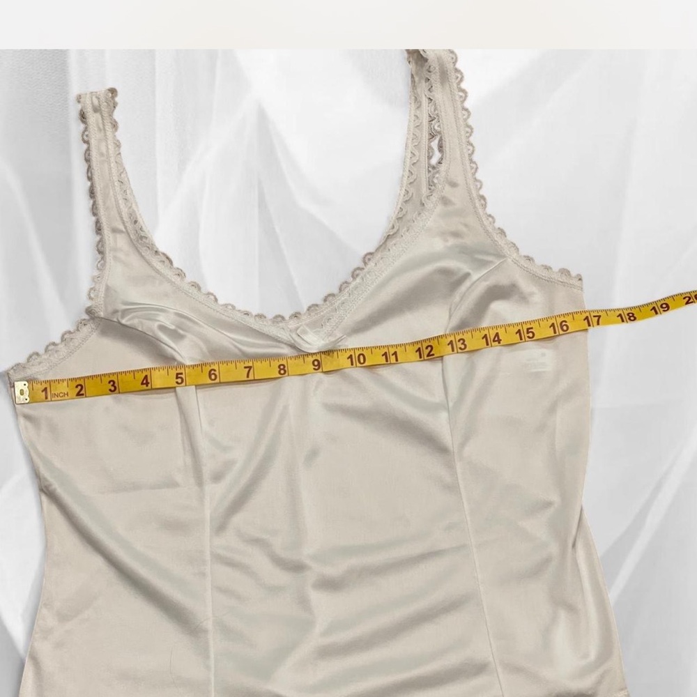 Adonna Vintage white lace trimmed Satin Camisole - Picture 3 of 5